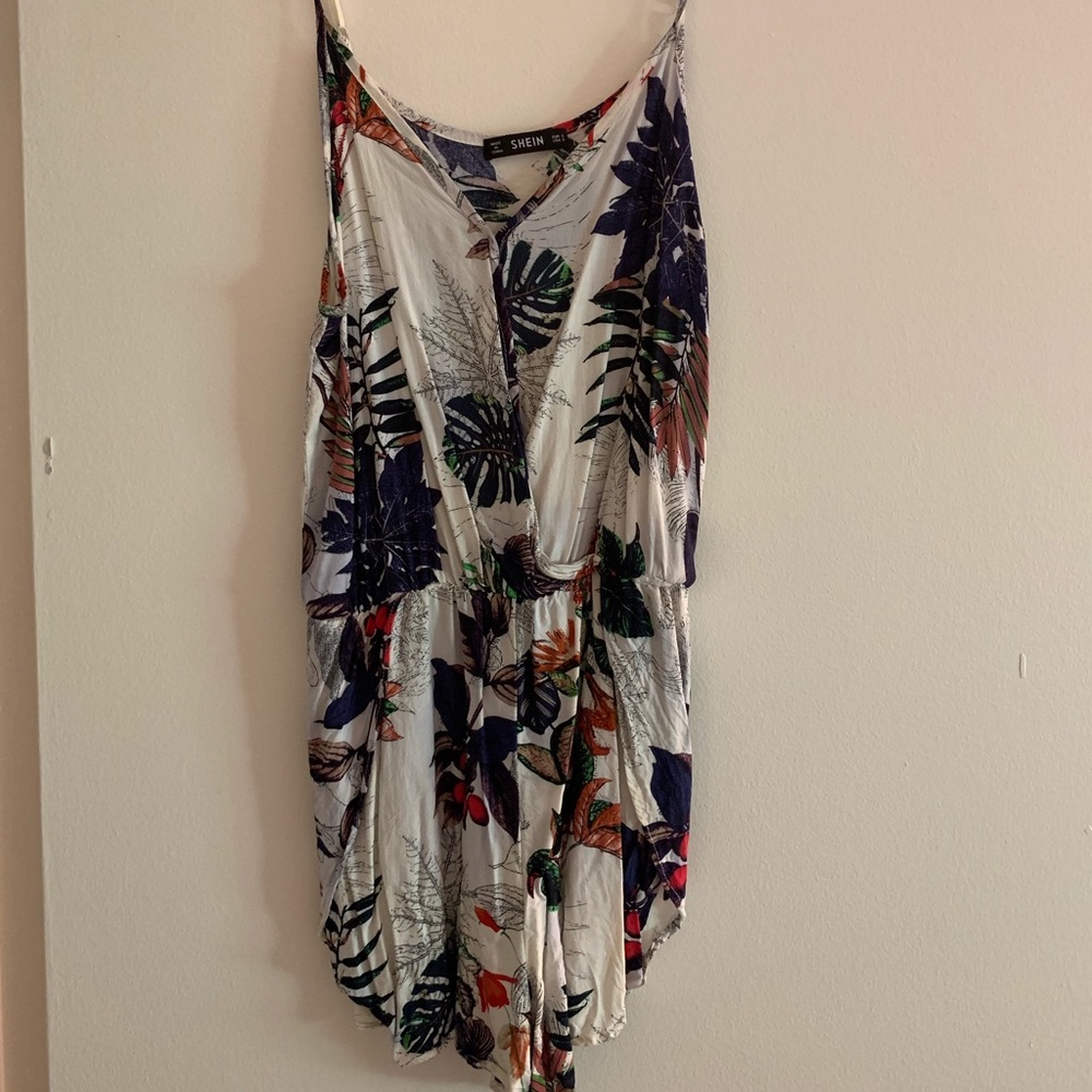 Tropical camisole romper